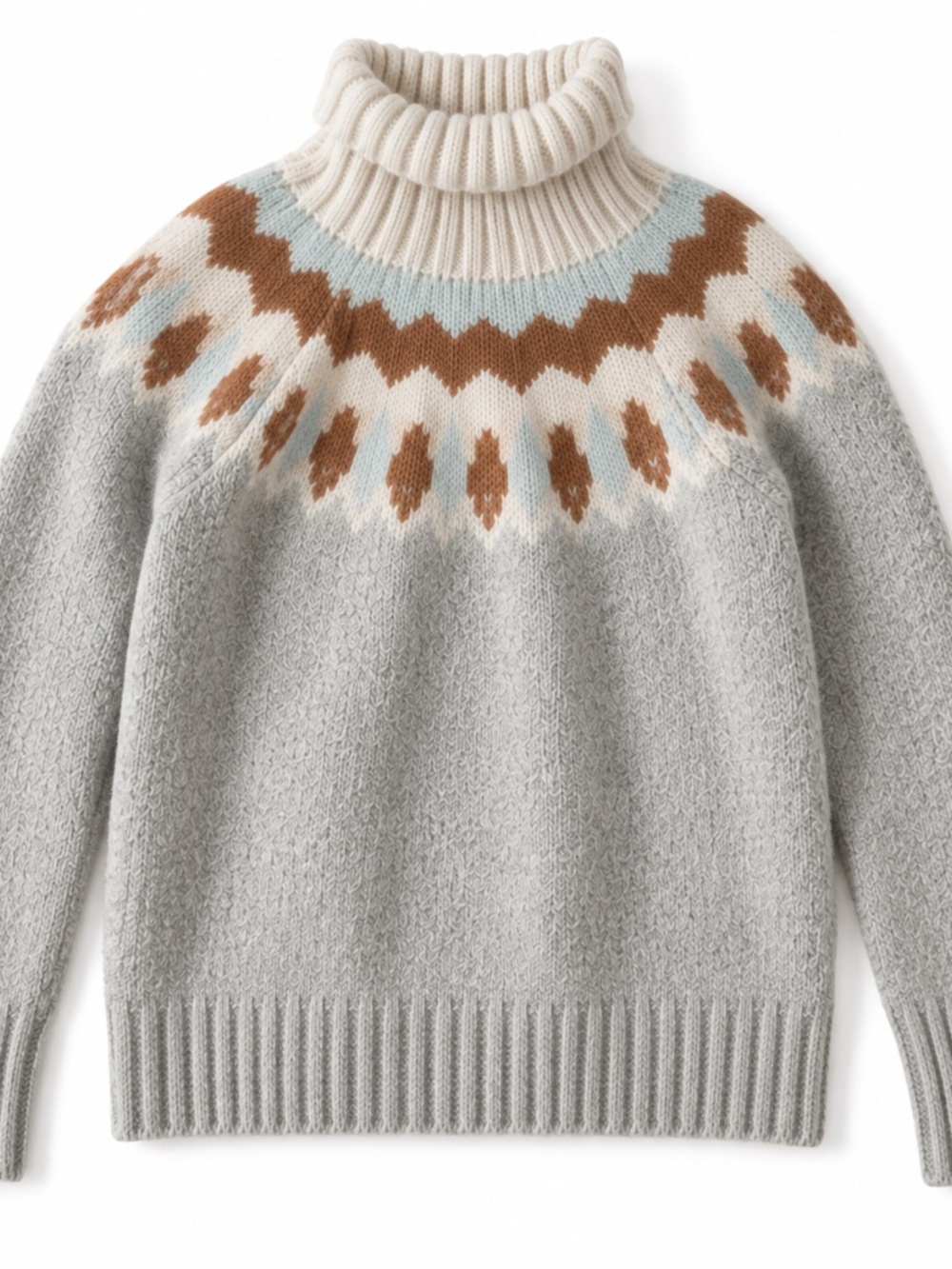 J.Crew Fair Isle Wool Alpaca Blend Turtleneck - Picture 2 of 6